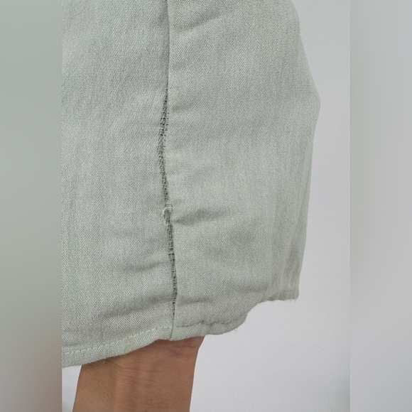 Cotton Candy Mint Green Ruffle Front Linen Blend Mini Skirt Size Medium - Picture 4 of 12